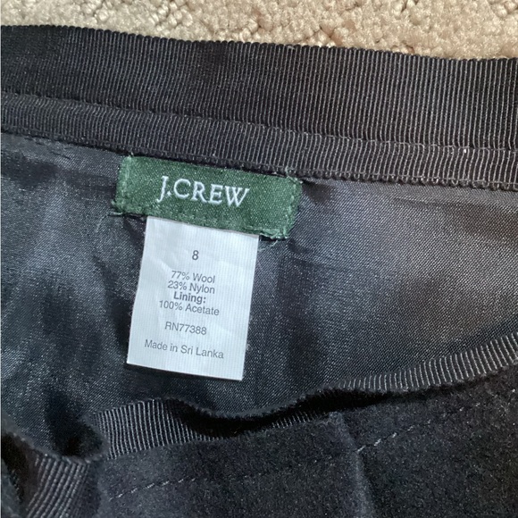 J Crew wool Black mini Skirt, side zip, pockets, grosgrain waistband, lined, sz8 - Picture 8 of 9